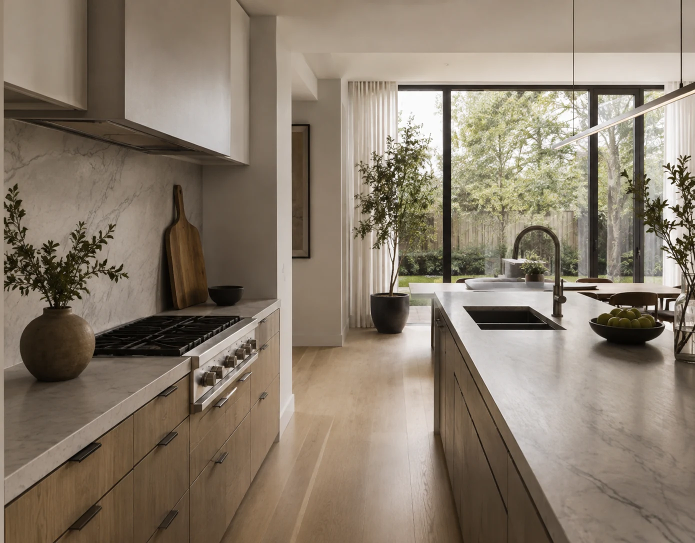Illustrative well-maintained residential kitchen showing the finish standard of a detailed one-time clean.