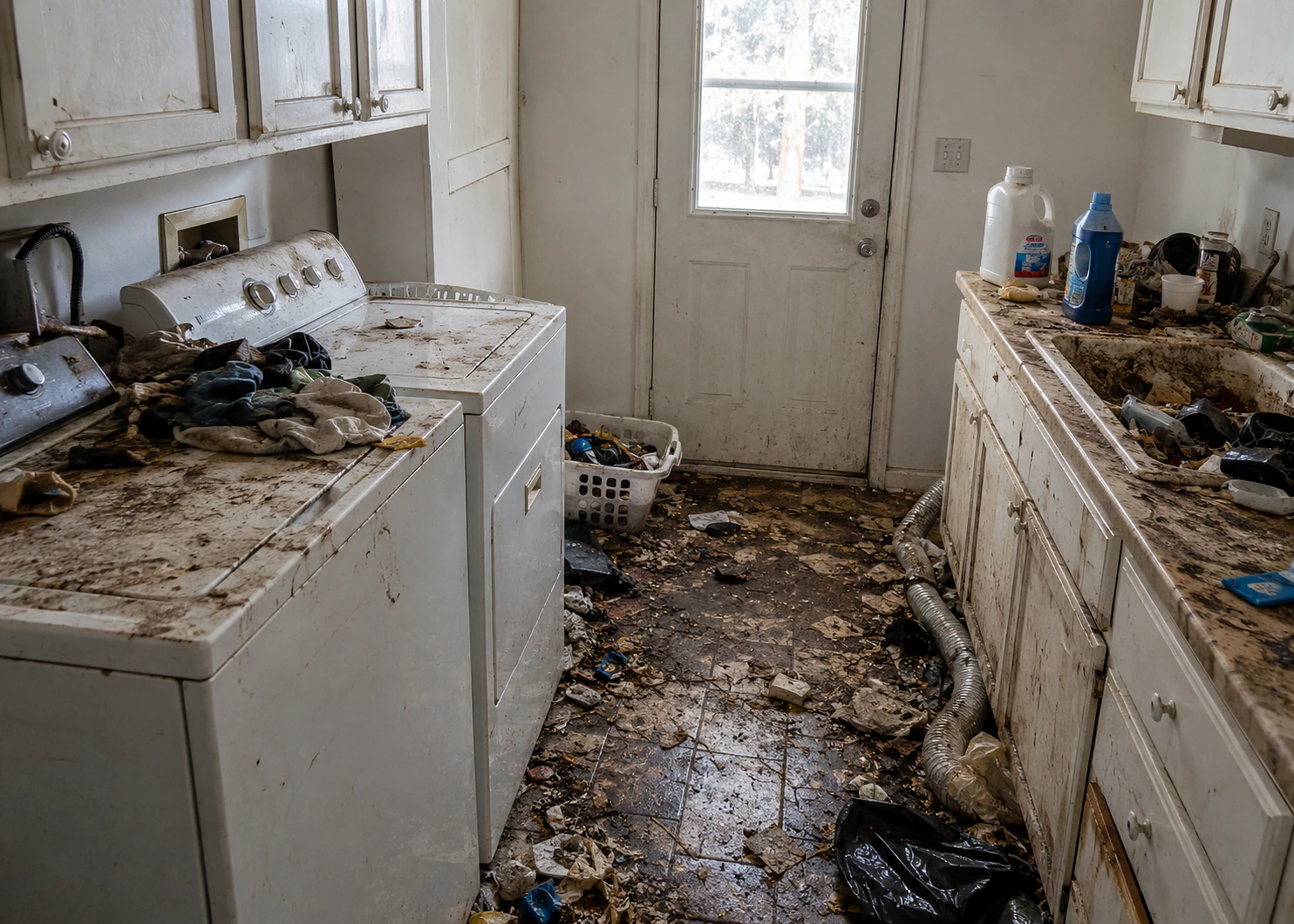 Illustrative heavily soiled kitchen work area requiring substantially more than a normal deep clean.